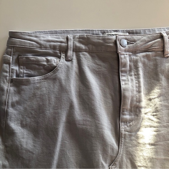 Light Grey COUNTRY ROAD Denim Midi Skirt, Stretch, Pockets, Front Split, Size 16 - Picture 5 of 6